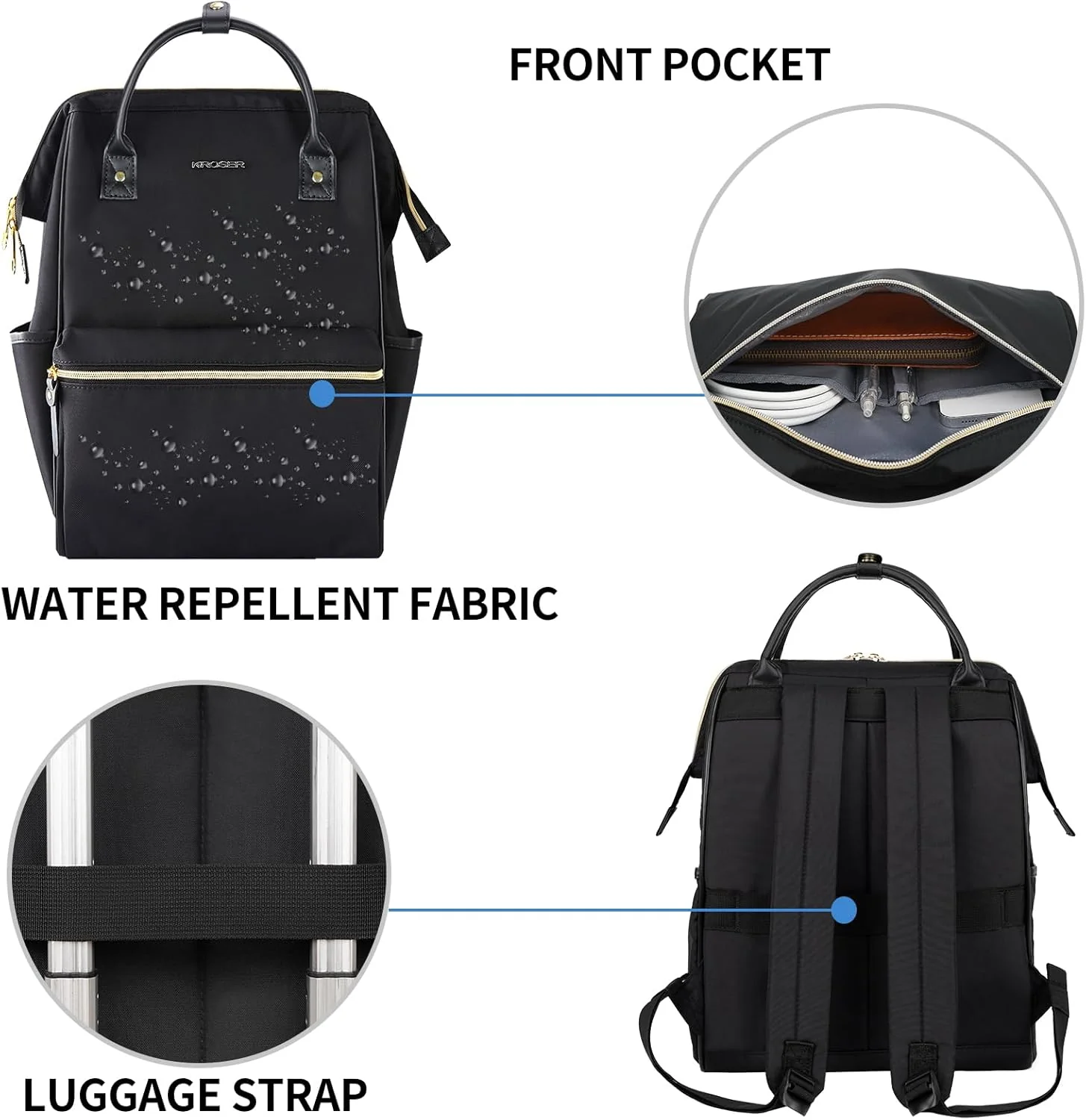 KROSER 15.6" / 17" Laptop Backpack with USB Port - Image 7