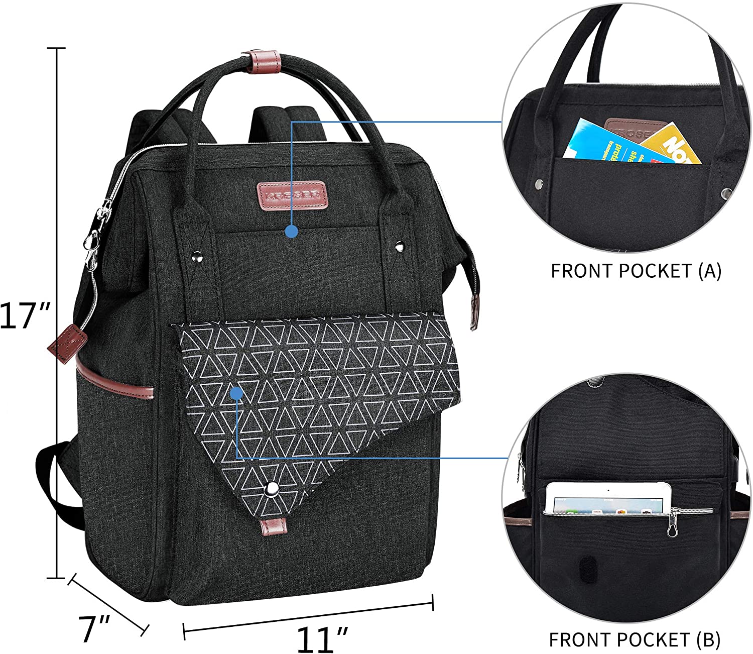 KROSER 15.6" Laptop Backpack with USB Port - Image 6