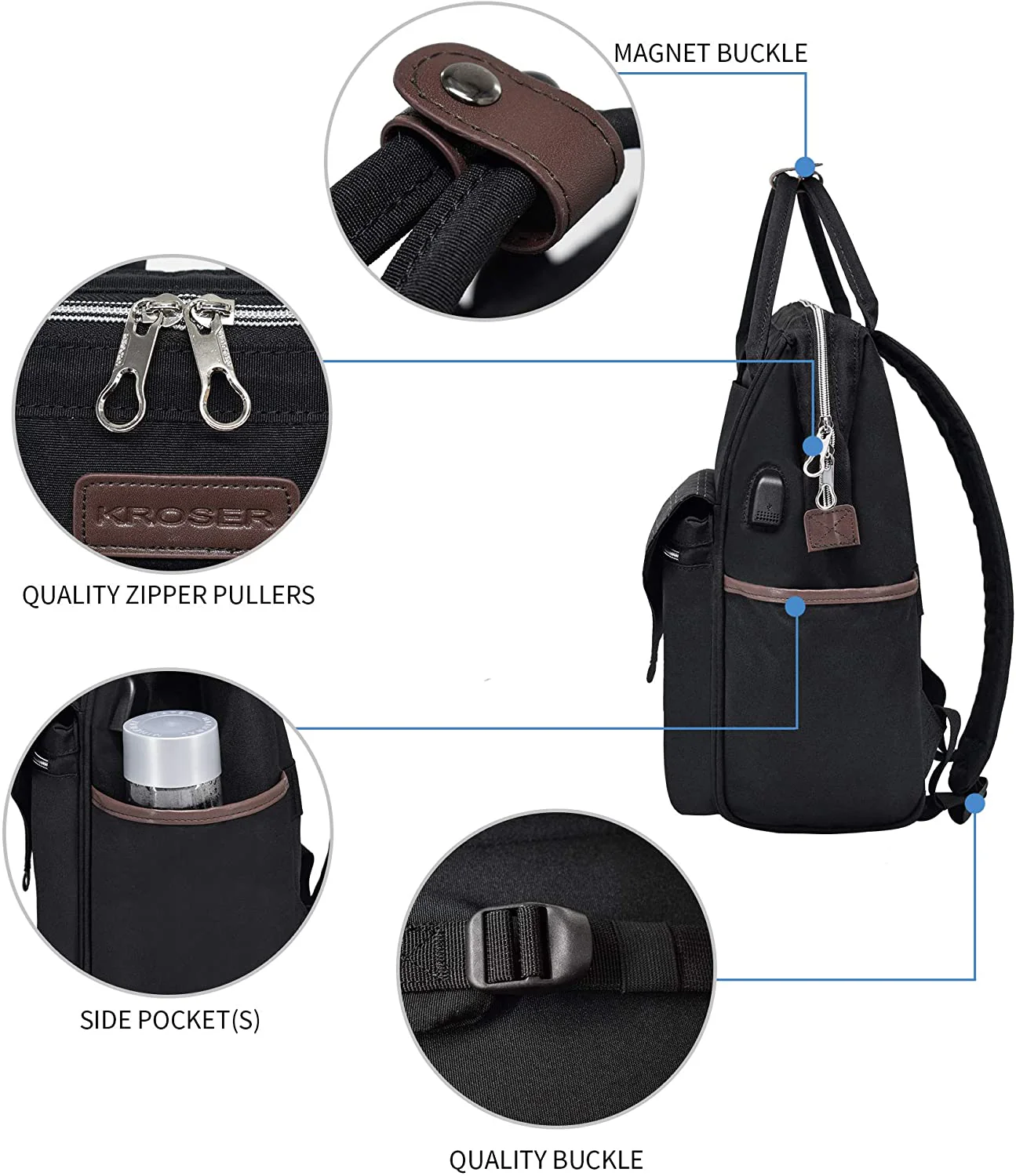 KROSER 15.6" Laptop Backpack with USB Port - Image 7