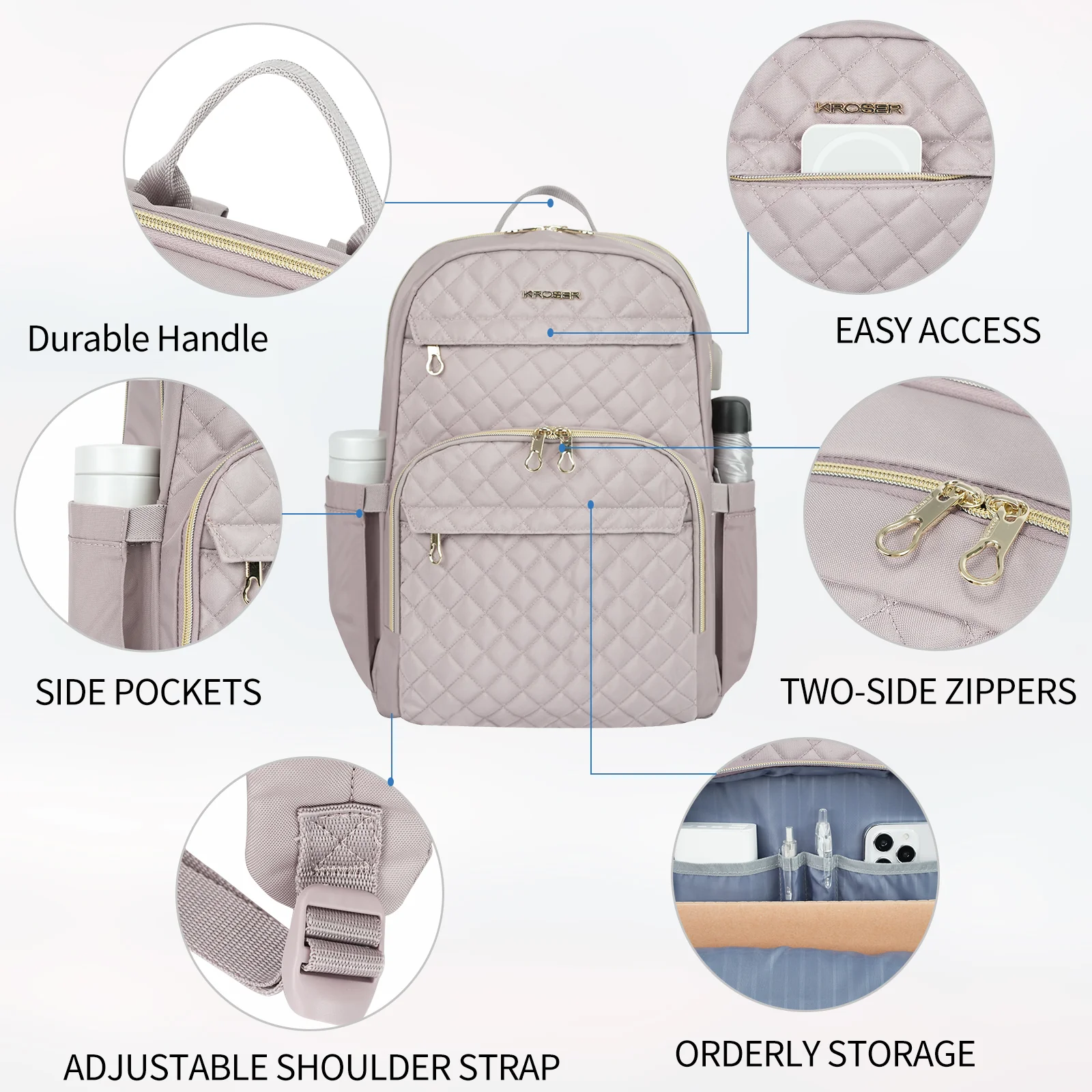 KROSER 15.6" Laptop Backpack with USB Port - Image 10