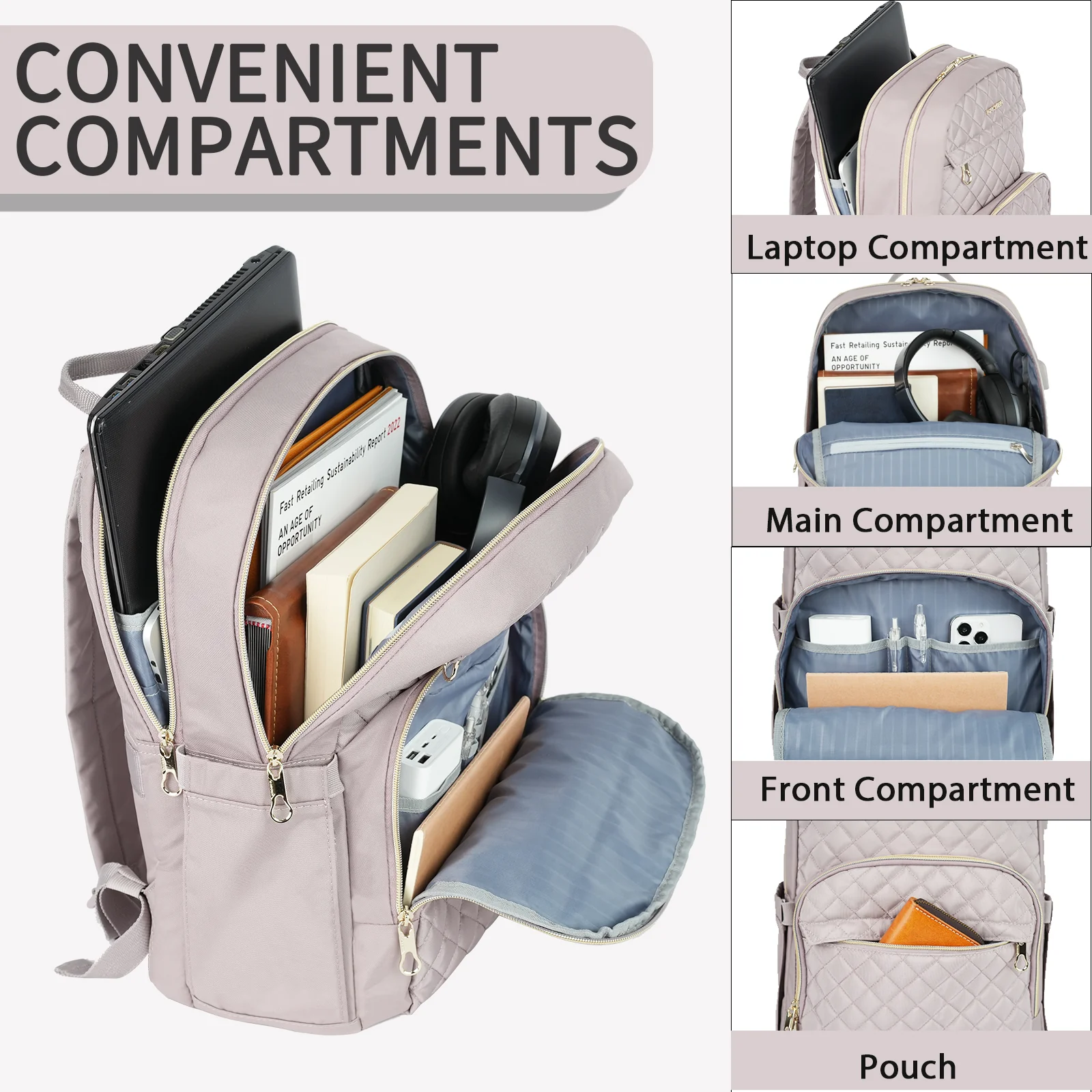 KROSER 15.6" Laptop Backpack with USB Port - Image 9