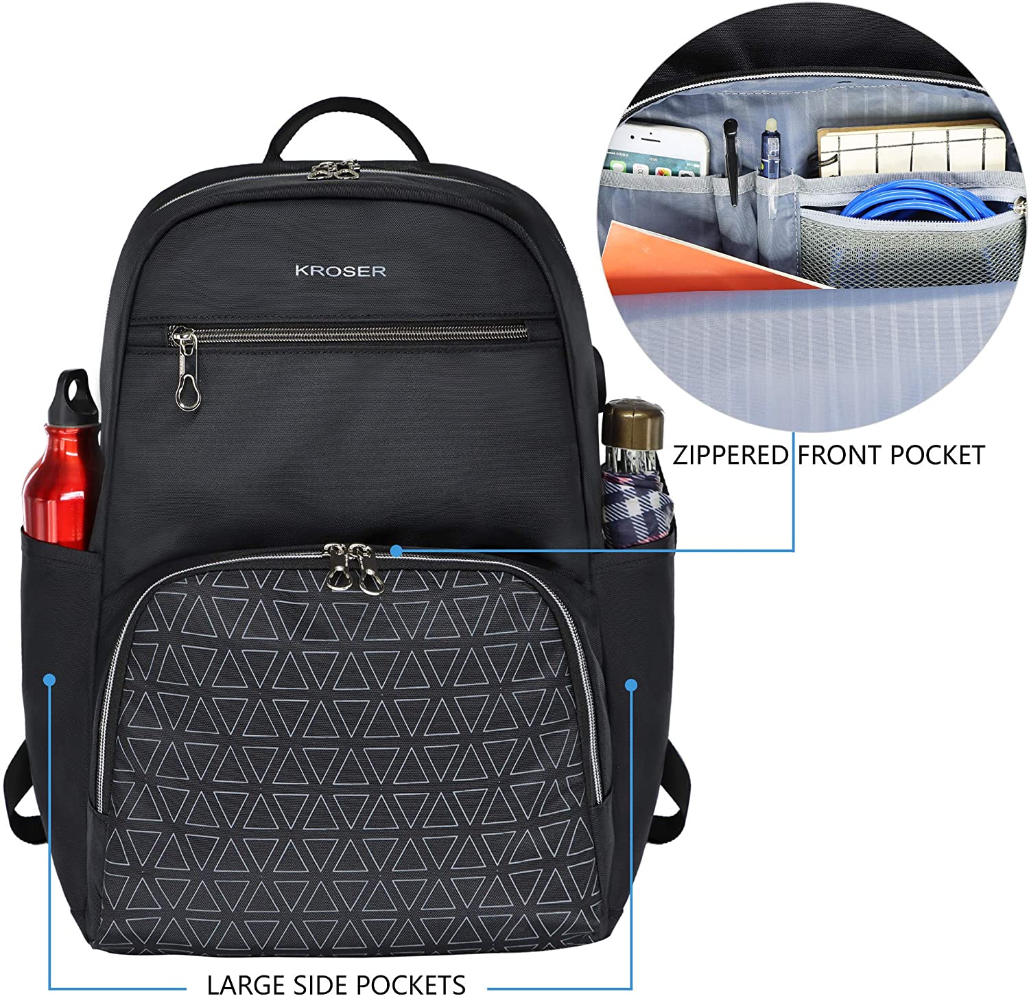 KROSER 15.6" Nylon Laptop Backpack - Image 5