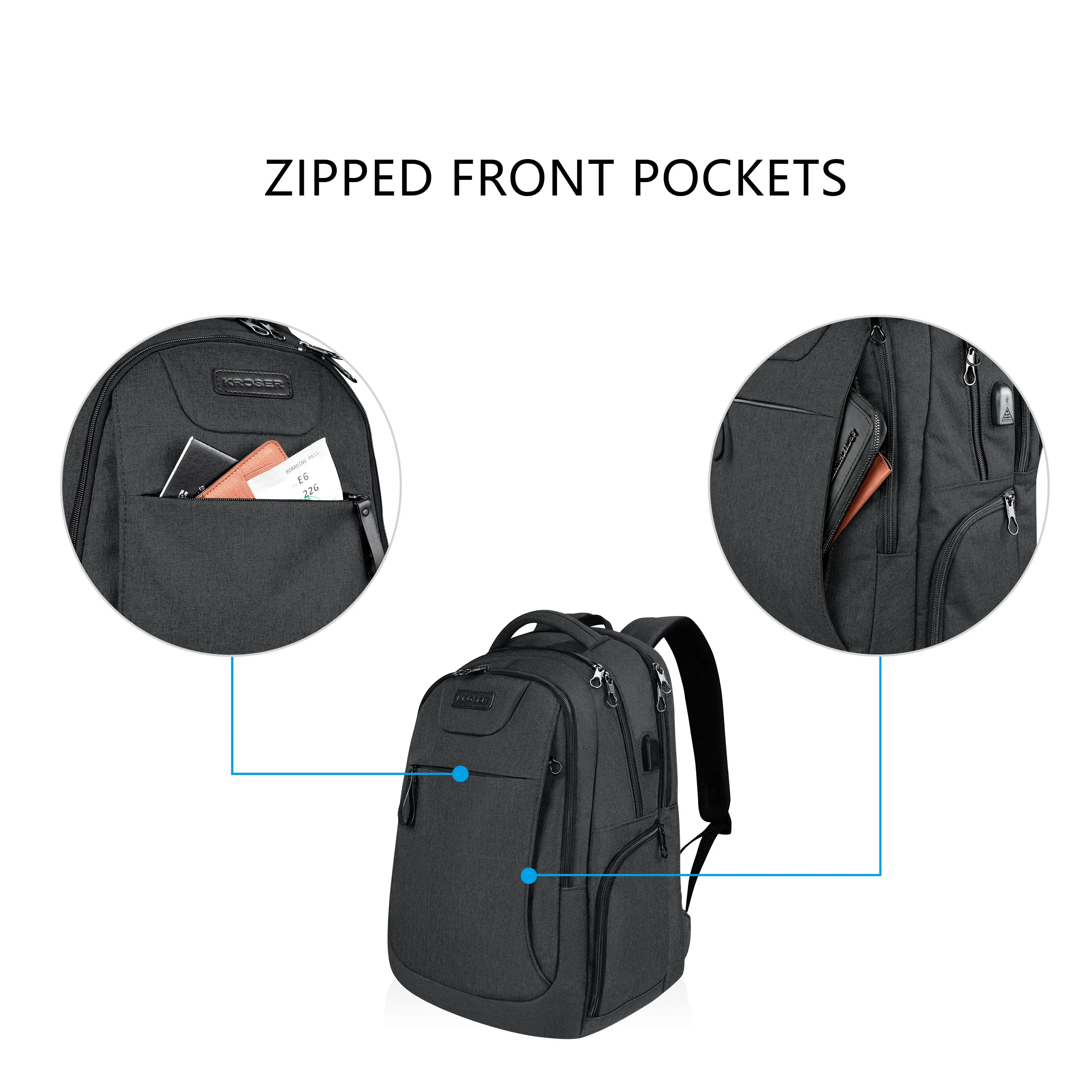 KROSER 17.3" Anti-Theft Travel Laptop Backpack - Image 4