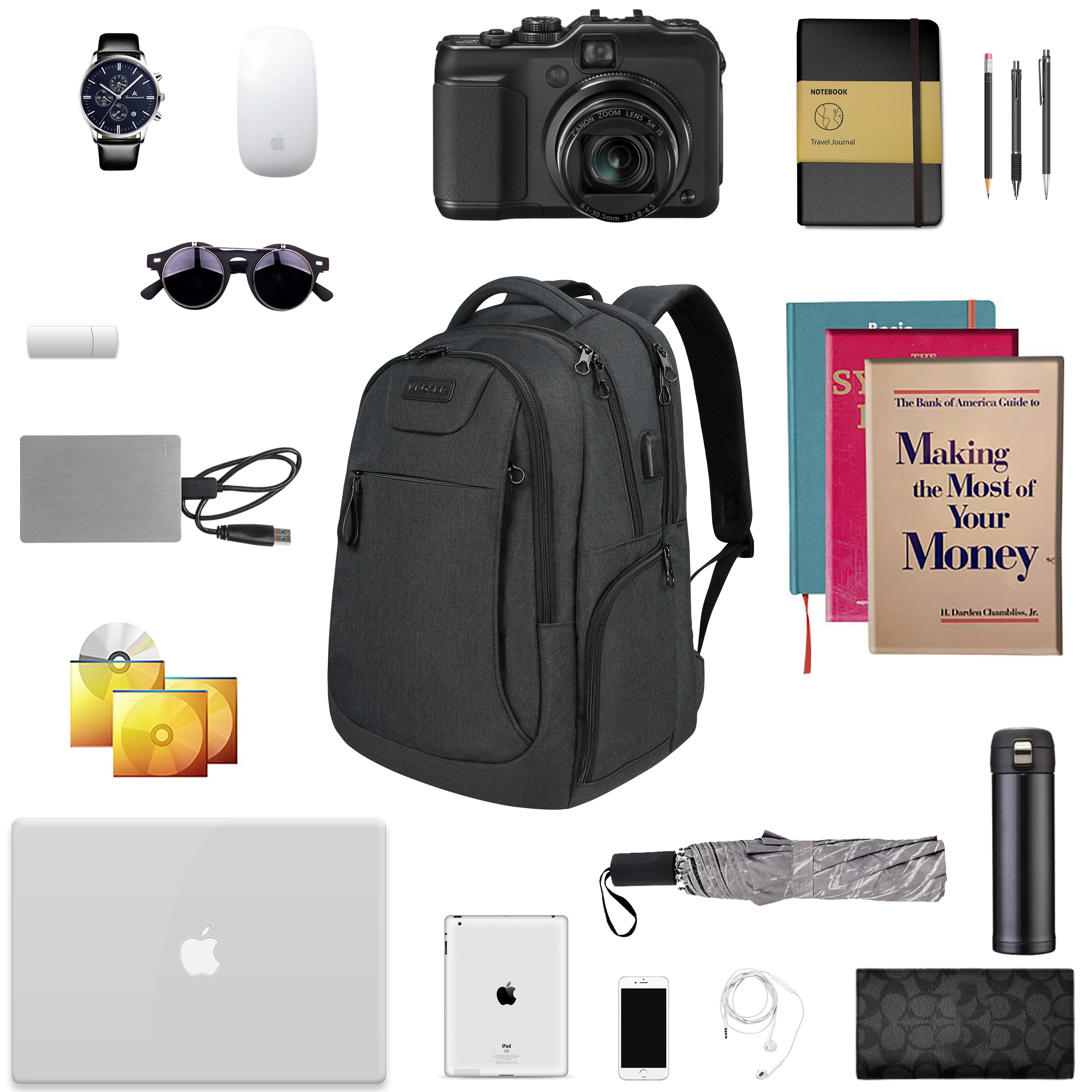 KROSER 17.3" Anti-Theft Travel Laptop Backpack - Image 7