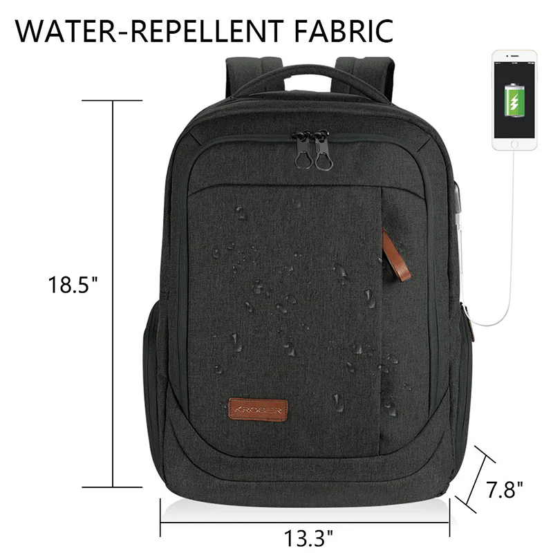 KROSER 17.3" Large Laptop Backpack with USB Charging Port - Image 3
