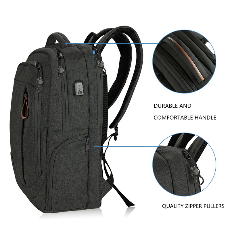 KROSER 17.3" Large Laptop Backpack with USB Charging Port - Image 4