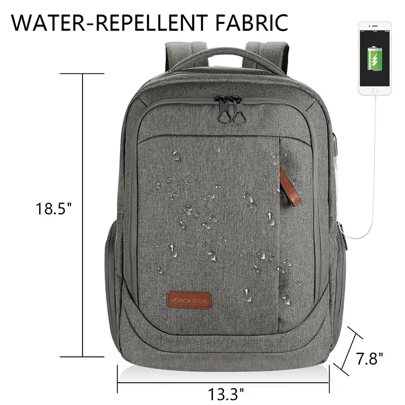 KROSER 17.3" Large Laptop Backpack with USB Charging Port - Image 9