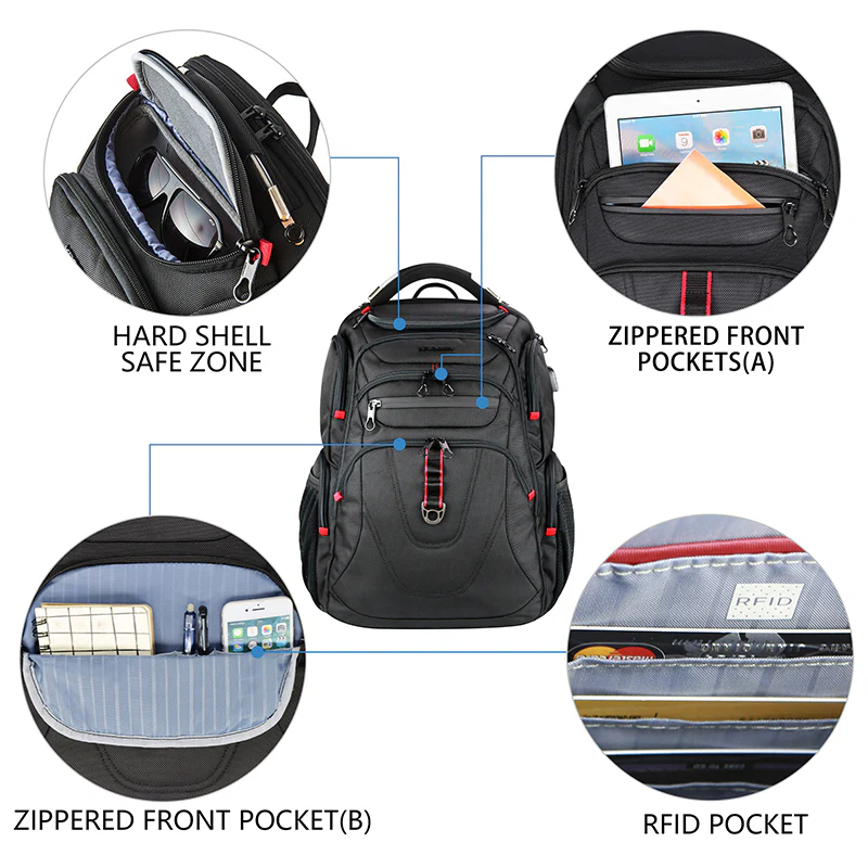 KROSER 17.3" TSA Travel Laptop Backpack with USB & RFID - Image 4