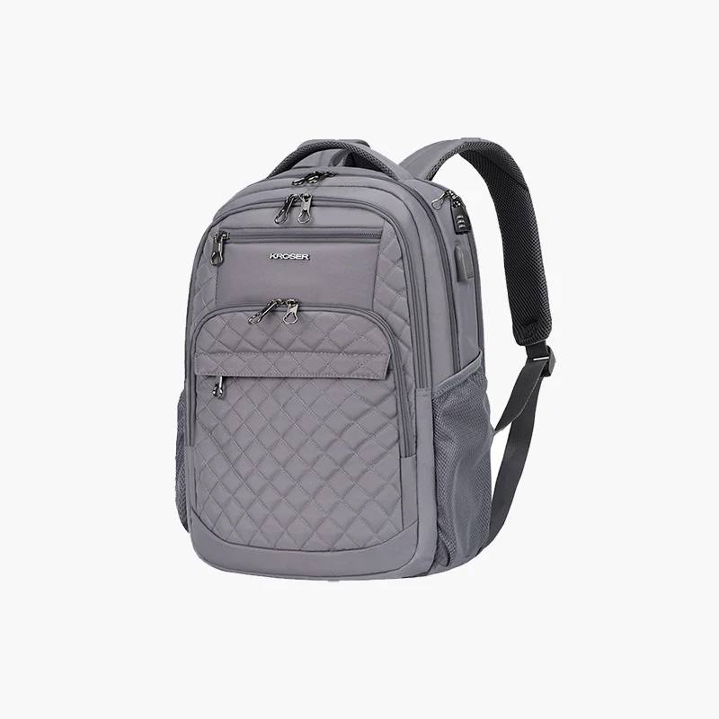 KROSER 17" Quilted Laptop Backpack with USB & RFID - Image 15