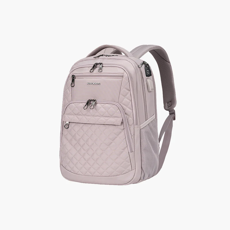 KROSER 17" Quilted Laptop Backpack with USB & RFID - Image 8