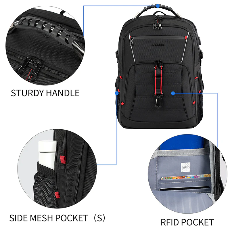 KROSER 18.4" Travel Laptop Backpack with USB & RFID - Image 6