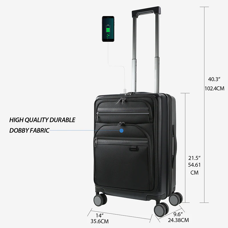 KROSER 20" Expandable Carry-On Luggage with Front Pocket - Image 11