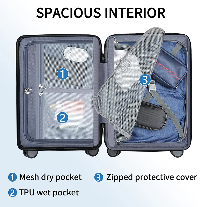 KROSER 20" Expandable Carry-On Luggage with Front Pocket - Image 8