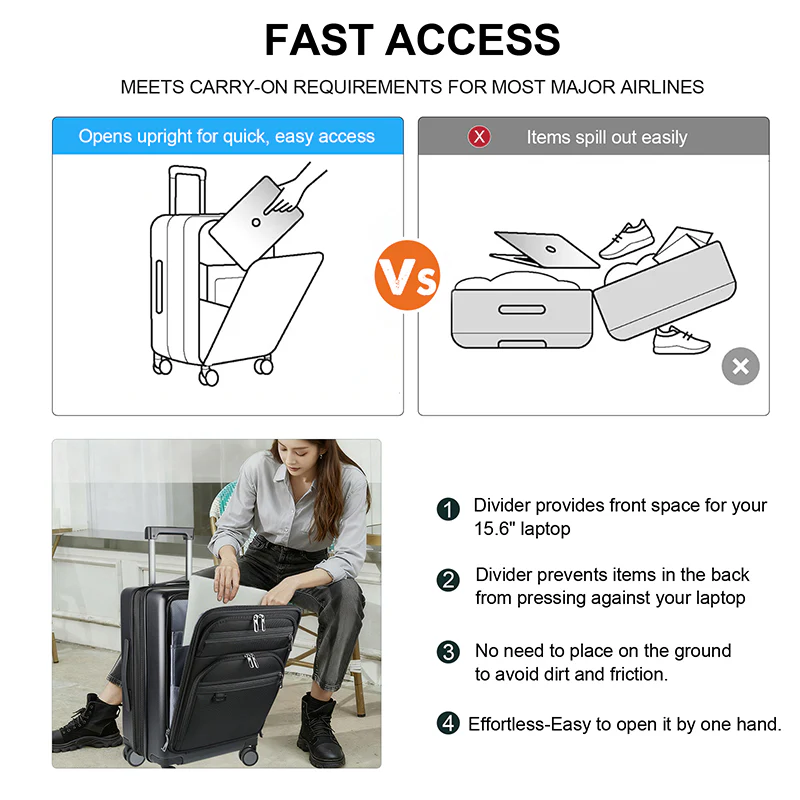 KROSER 20" Expandable Carry-On Luggage with Front Pocket - Image 9
