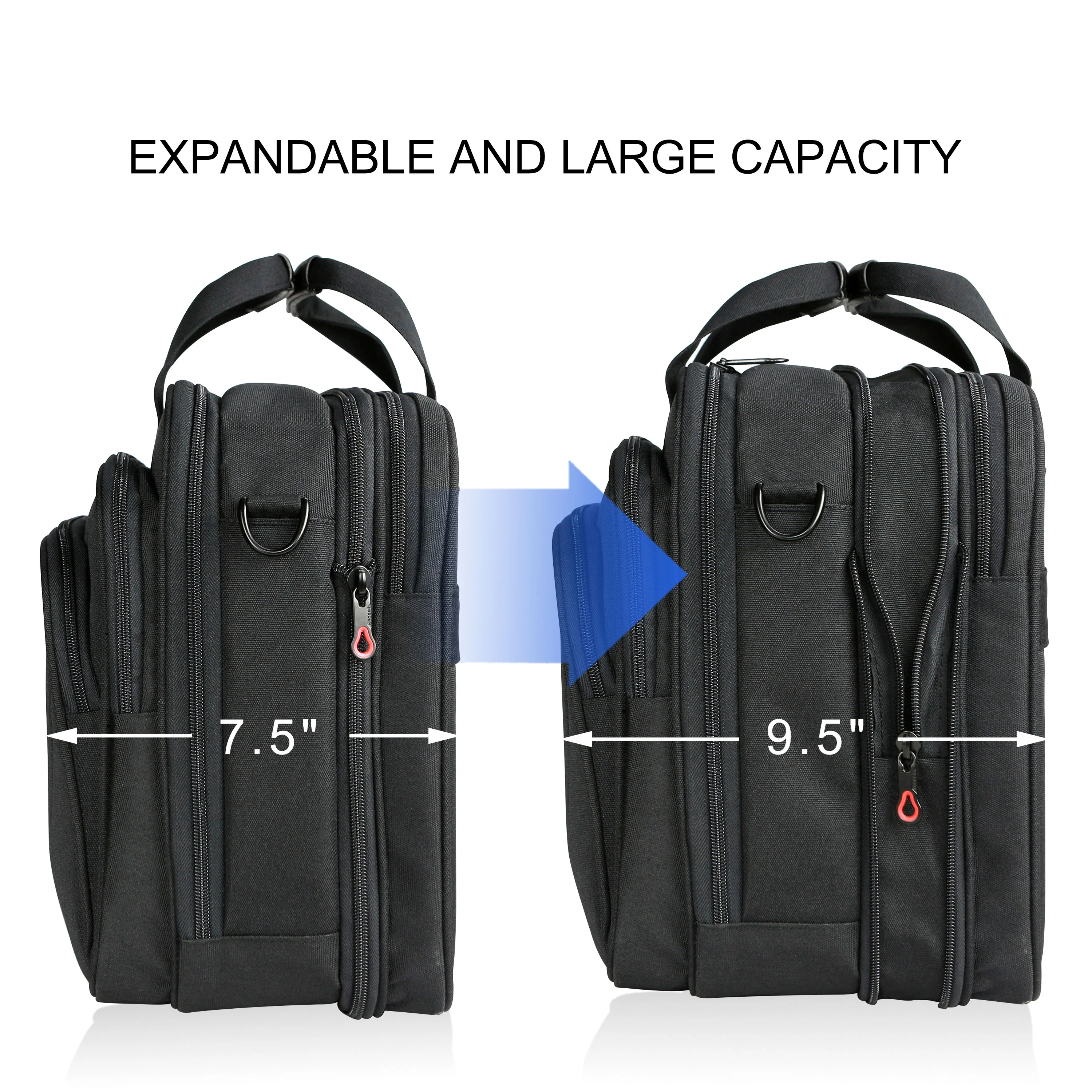 KROSER 17.3" Expandable Laptop Briefcase - Image 3