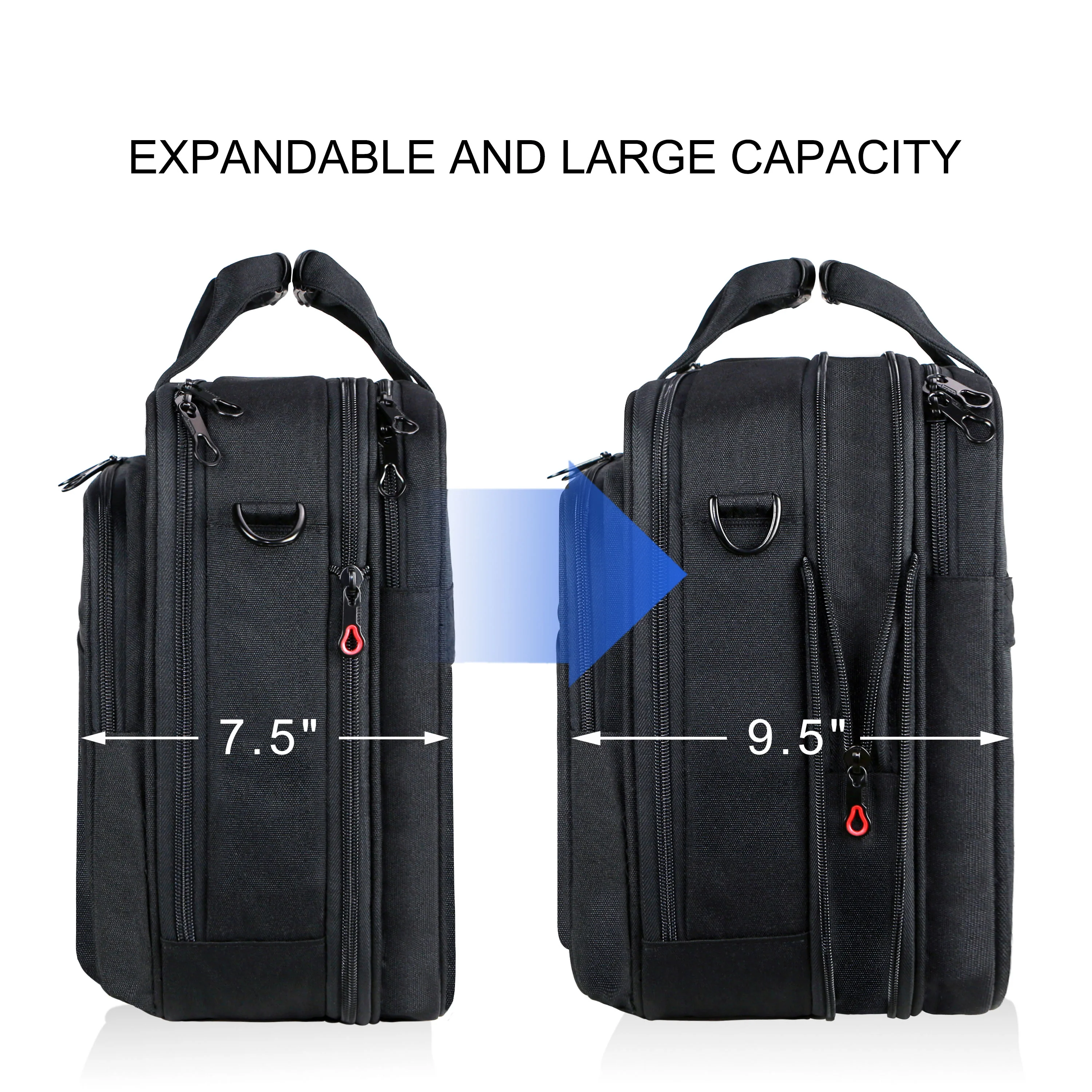 KROSER 17.3" Expandable Laptop Briefcase with RFID - Image 3
