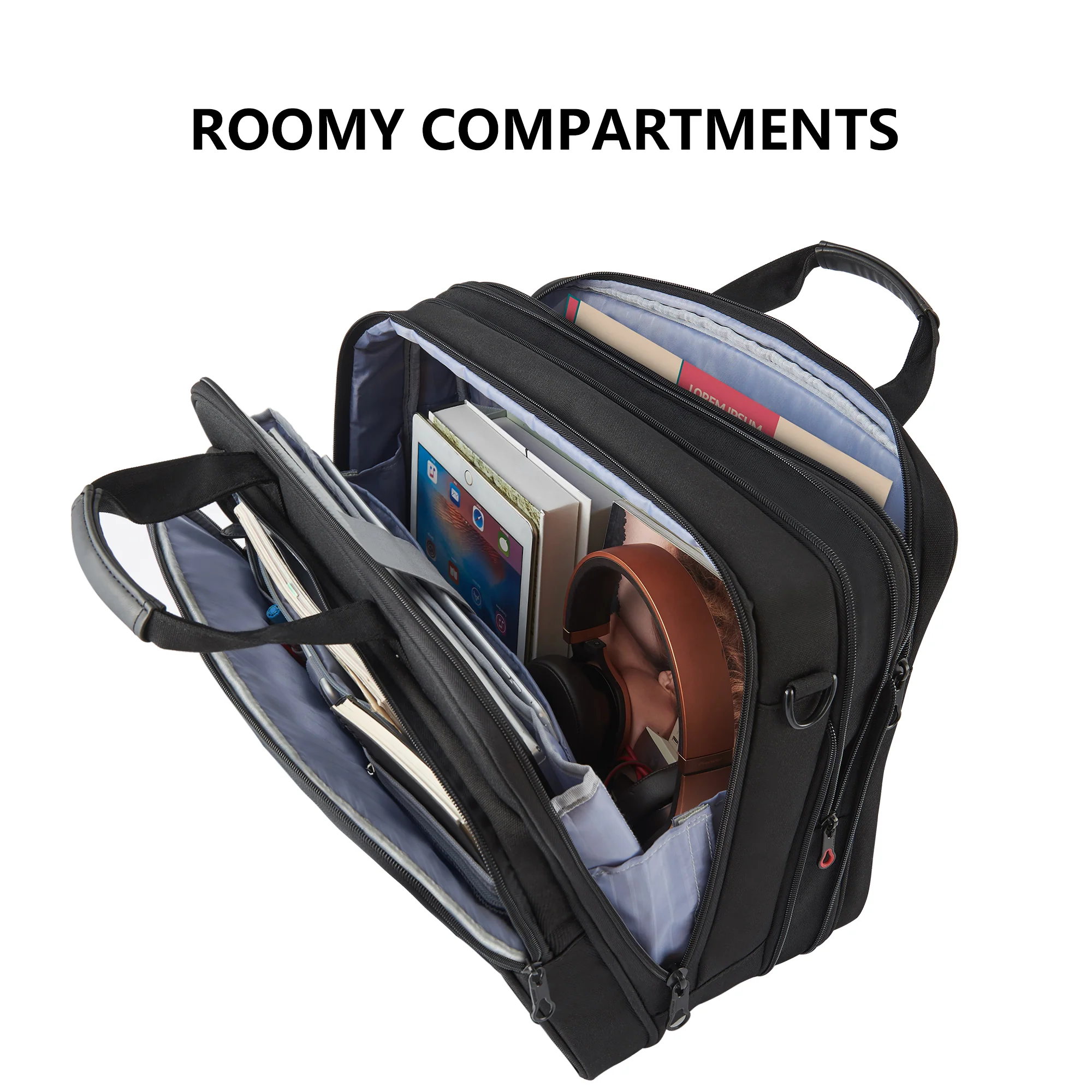 KROSER 17.3" Expandable Laptop Briefcase with RFID - Image 4
