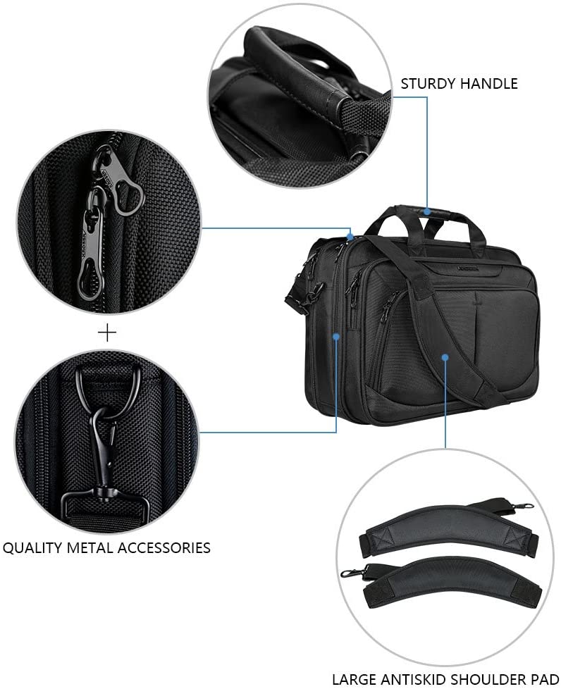 KROSER 17.3" Expandable Laptop Briefcase with RFID - Image 4