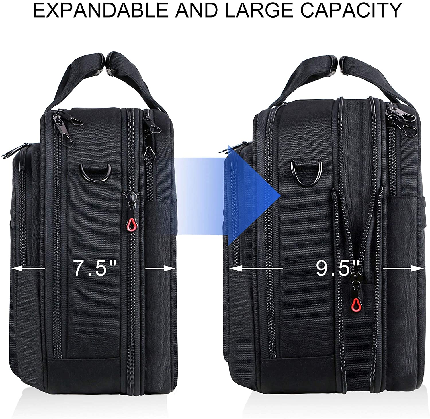 KROSER 17.3" Expandable Laptop Briefcase with RFID - Image 3