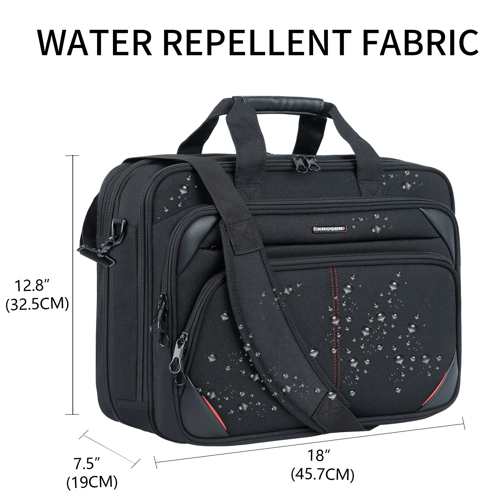 KROSER Expandable Laptop Briefcase with RFID - Image 3