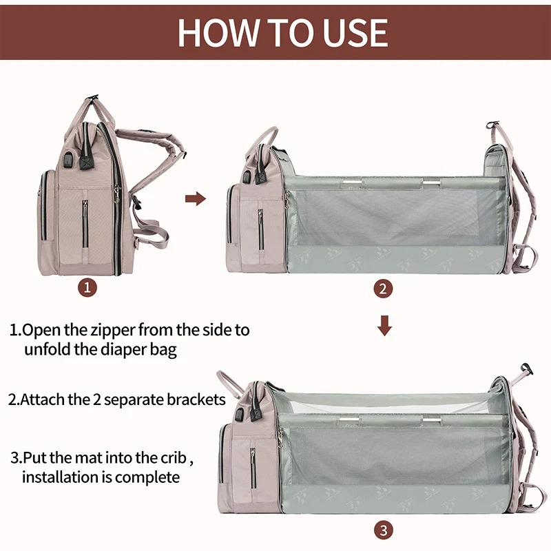 KROSER Foldable Diaper Backpack with Changing Station - Image 6