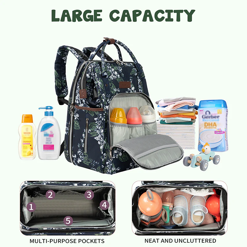KROSER Foldable Diaper Backpack with Changing Station - Image 4