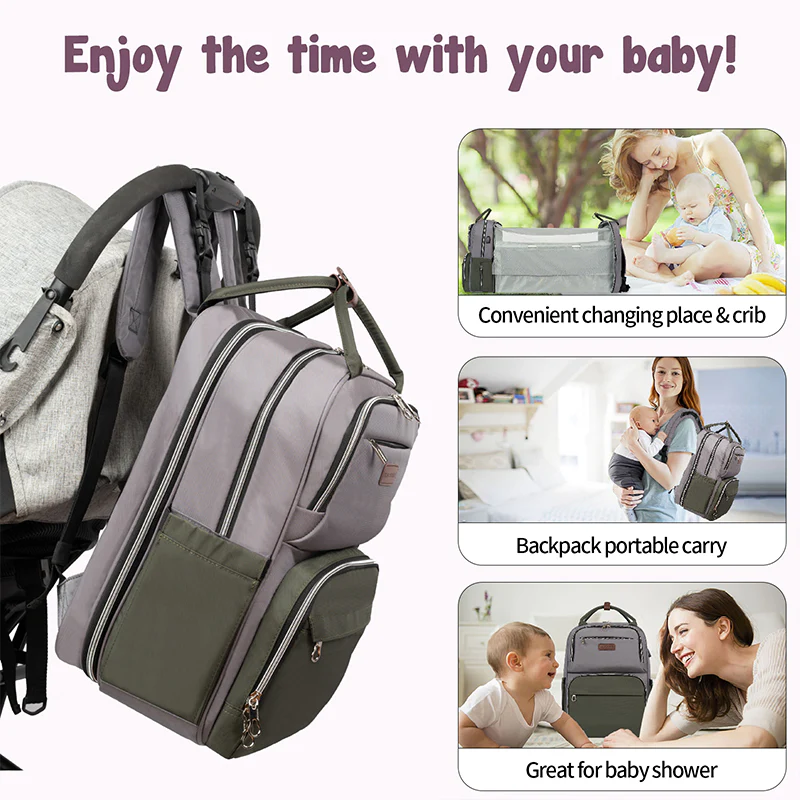 KROSER Foldable Diaper Backpack with Changing Station & Insulated Pockets - Image 3