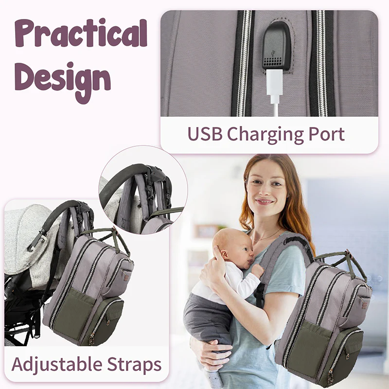 KROSER Foldable Diaper Backpack with Changing Station & Insulated Pockets - Image 4