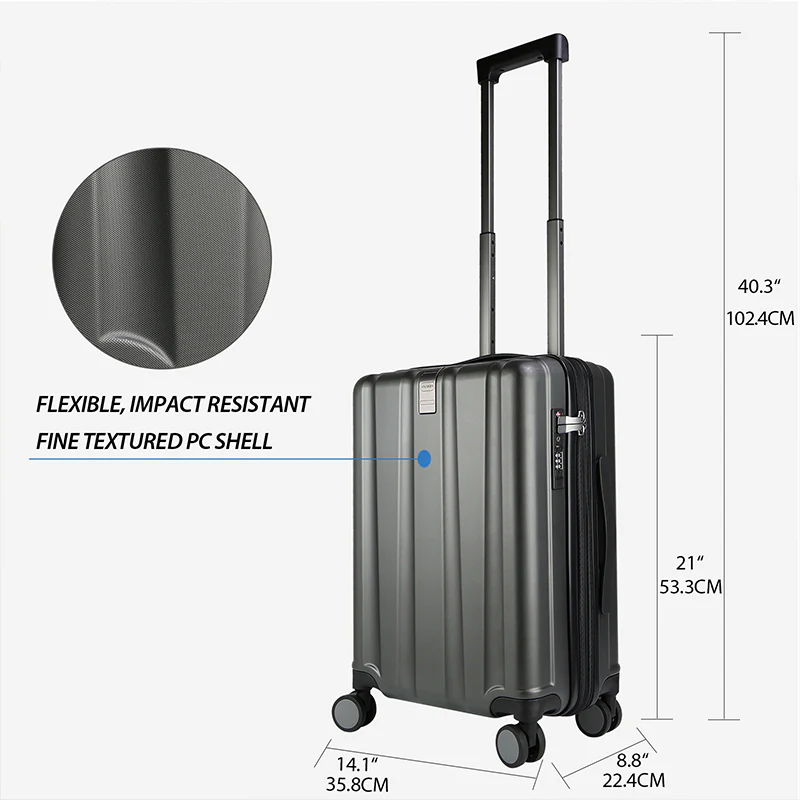 KROSER 20" Hardside Expandable Carry-On Luggage with USB & TSA Lock - Image 5