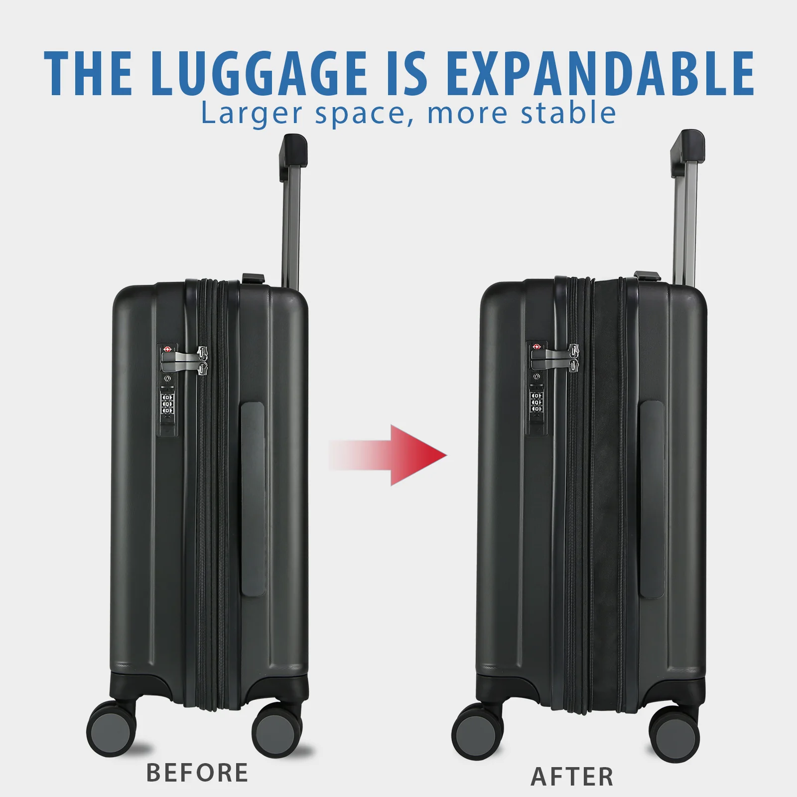 KROSER 20" Hardside Expandable Carry-On Luggage with USB & TSA Lock - Image 3