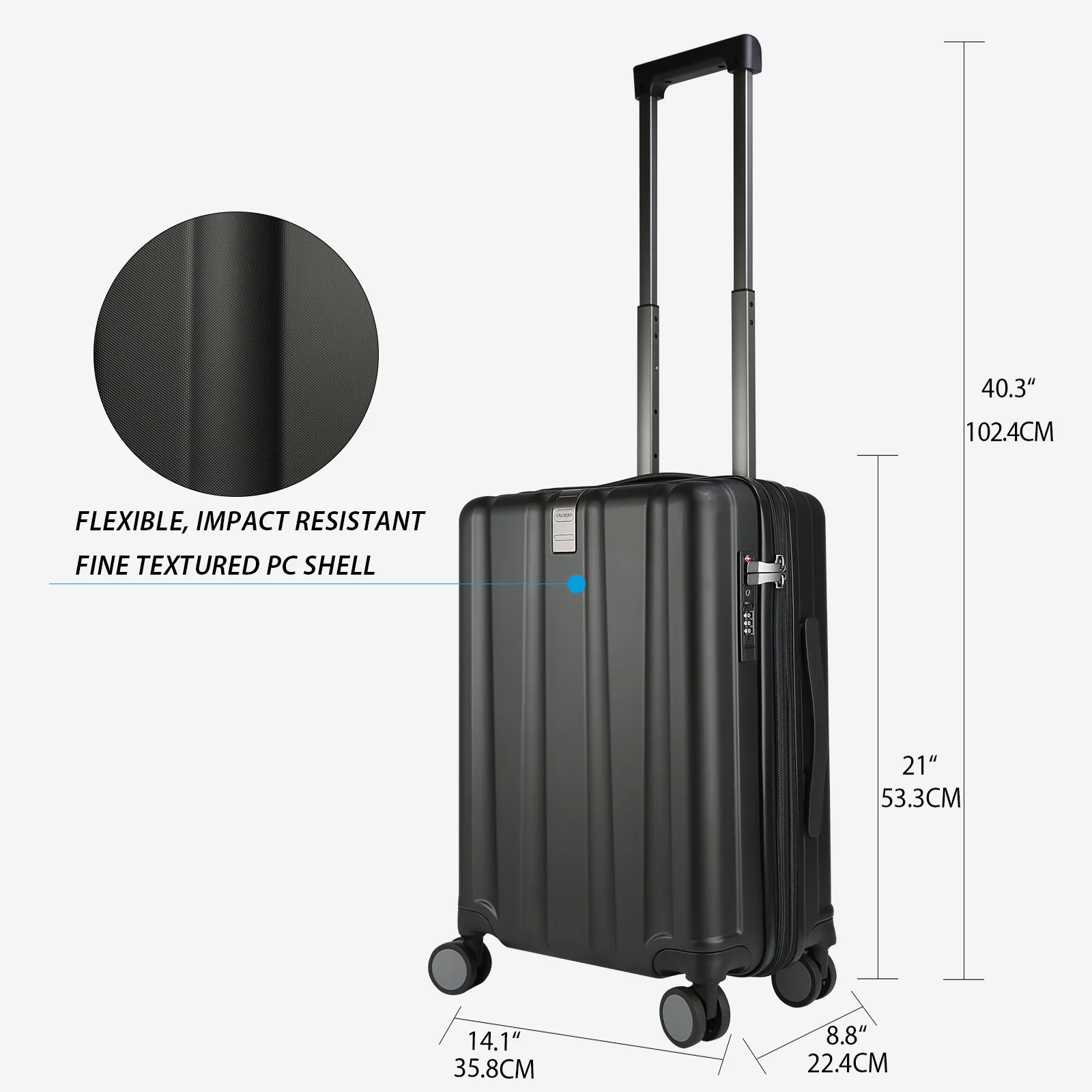 KROSER 20" Hardside Expandable Carry-On Luggage with USB & TSA Lock - Image 4