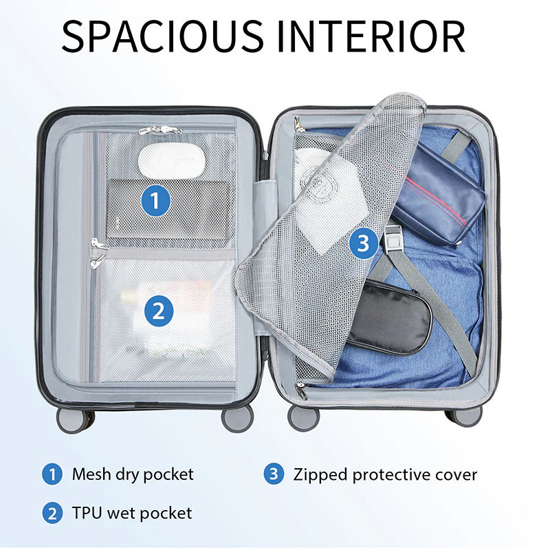 KROSER 20" Hardside Expandable Carry-On Luggage with USB & TSA Lock - Image 5