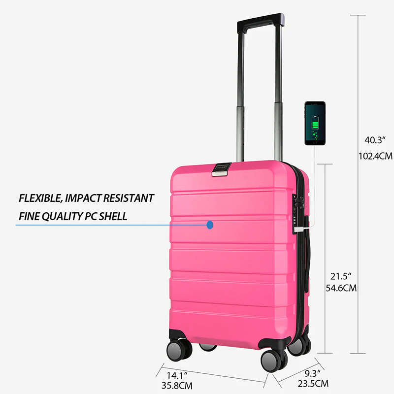 KROSER 20" Hardside Expandable Carry-On Luggage with USB & TSA Lock - Image 2