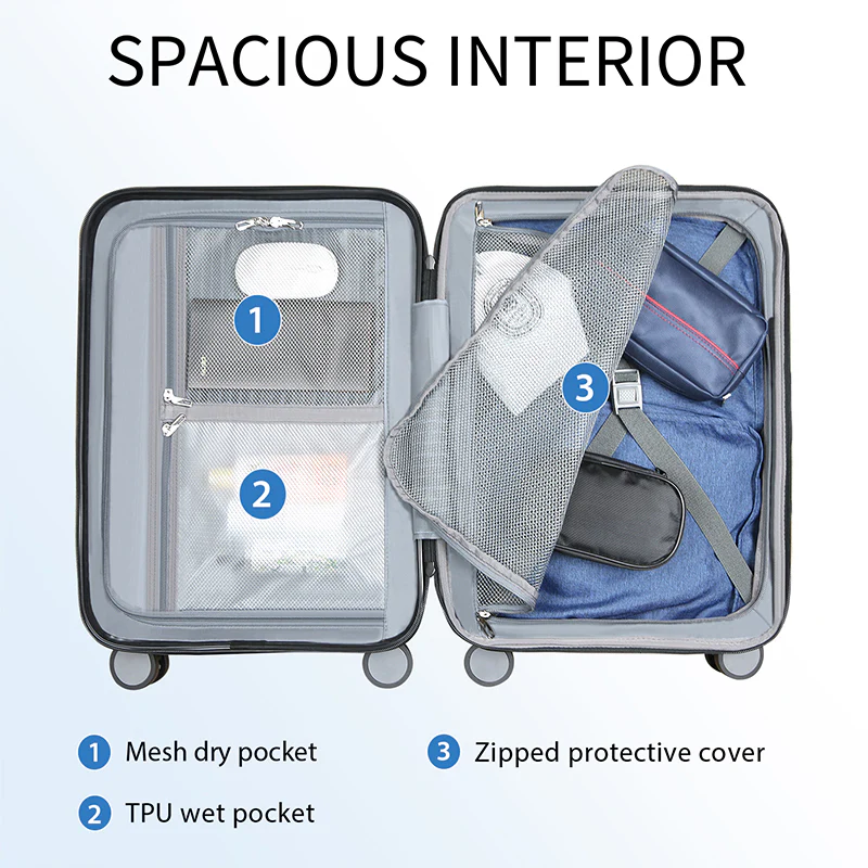 KROSER 20" Hardside Expandable Carry-On Luggage with USB & TSA Lock - Image 5