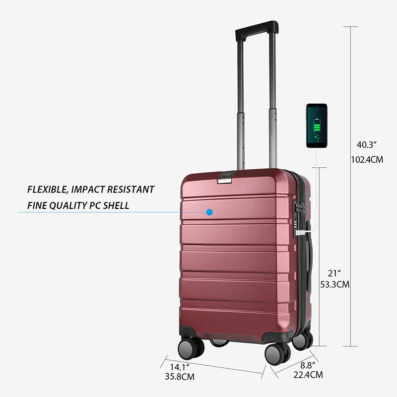 KROSER 20" Hardside Expandable Carry-On Luggage with TSA Lock - Image 2