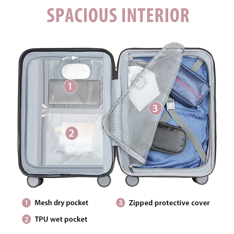 KROSER 20" Hardside Expandable Carry-On Luggage with TSA Lock - Image 3
