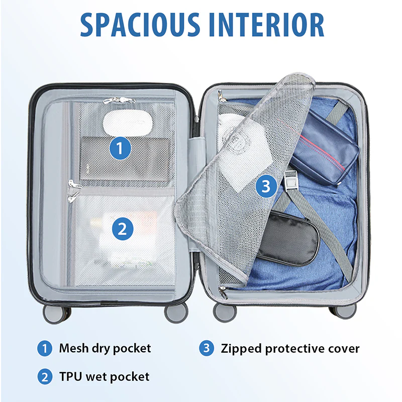 KROSER 20" Hardside Expandable Carry-On Luggage with TSA Lock - Image 3