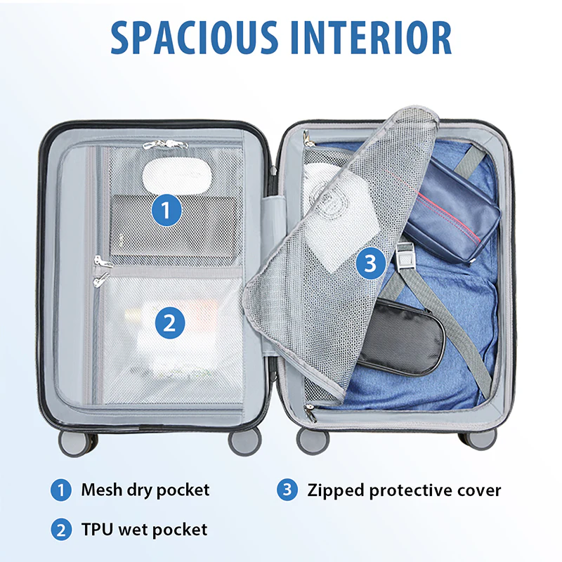 KROSER 20" Hardside Expandable Carry-On Luggage with TSA Lock - Image 3