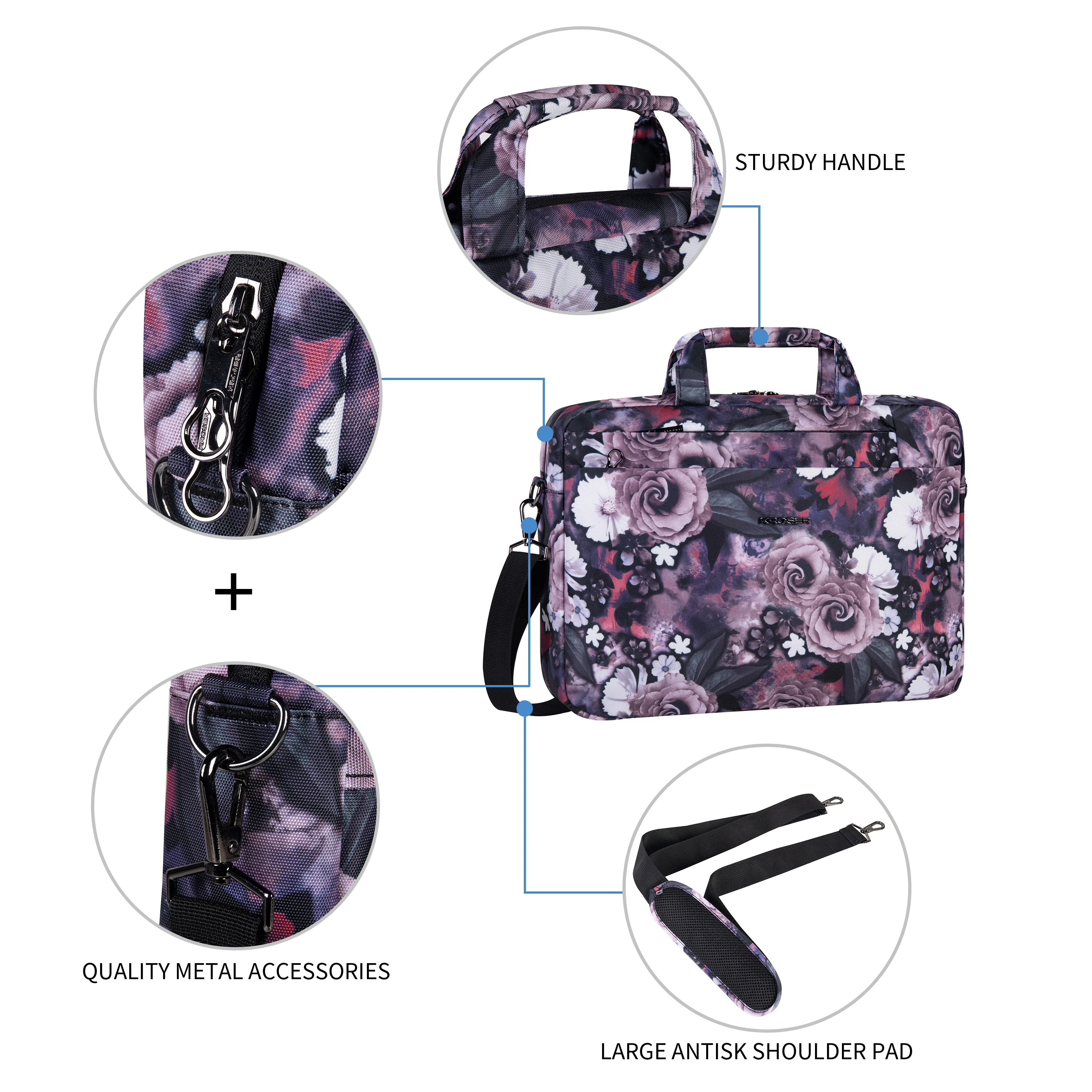 KROSER 15.6" Laptop Shoulder Messenger Bag - Image 6