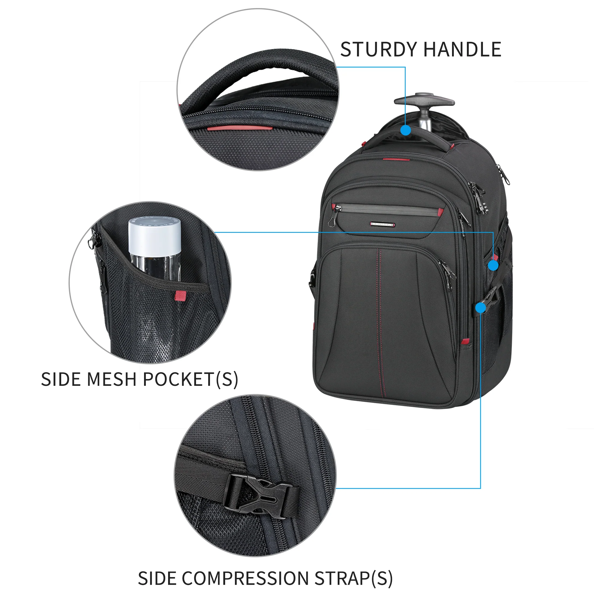 KROSER 17" Rolling Laptop Backpack - Image 6