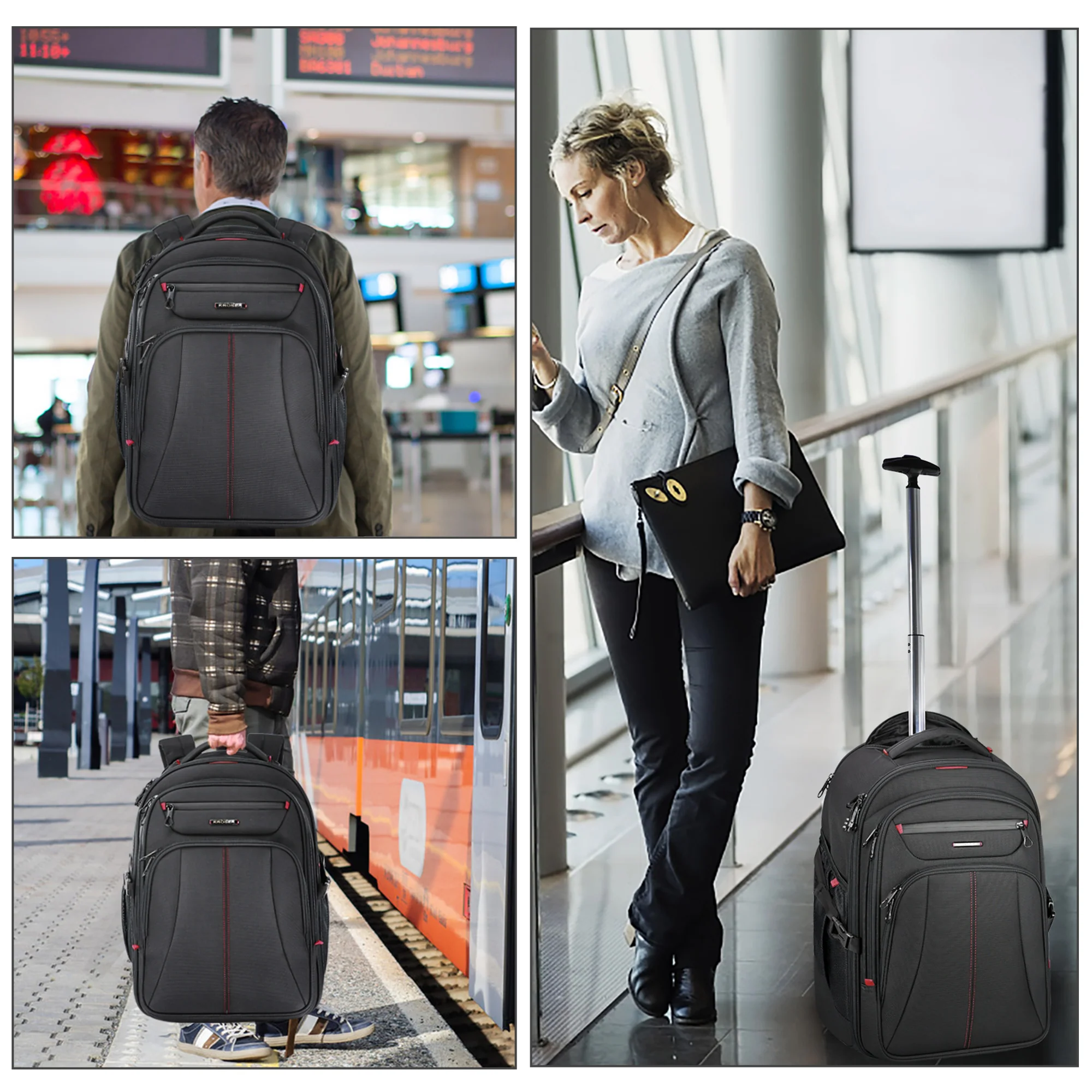 KROSER 17" Rolling Laptop Backpack - Image 8