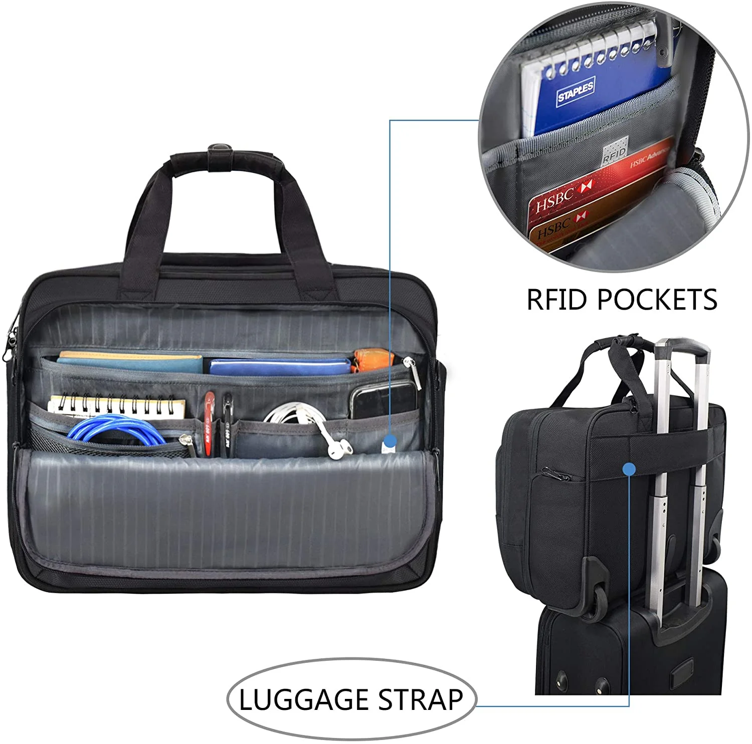 KROSER 17.3" Rolling Laptop Bag - Image 4