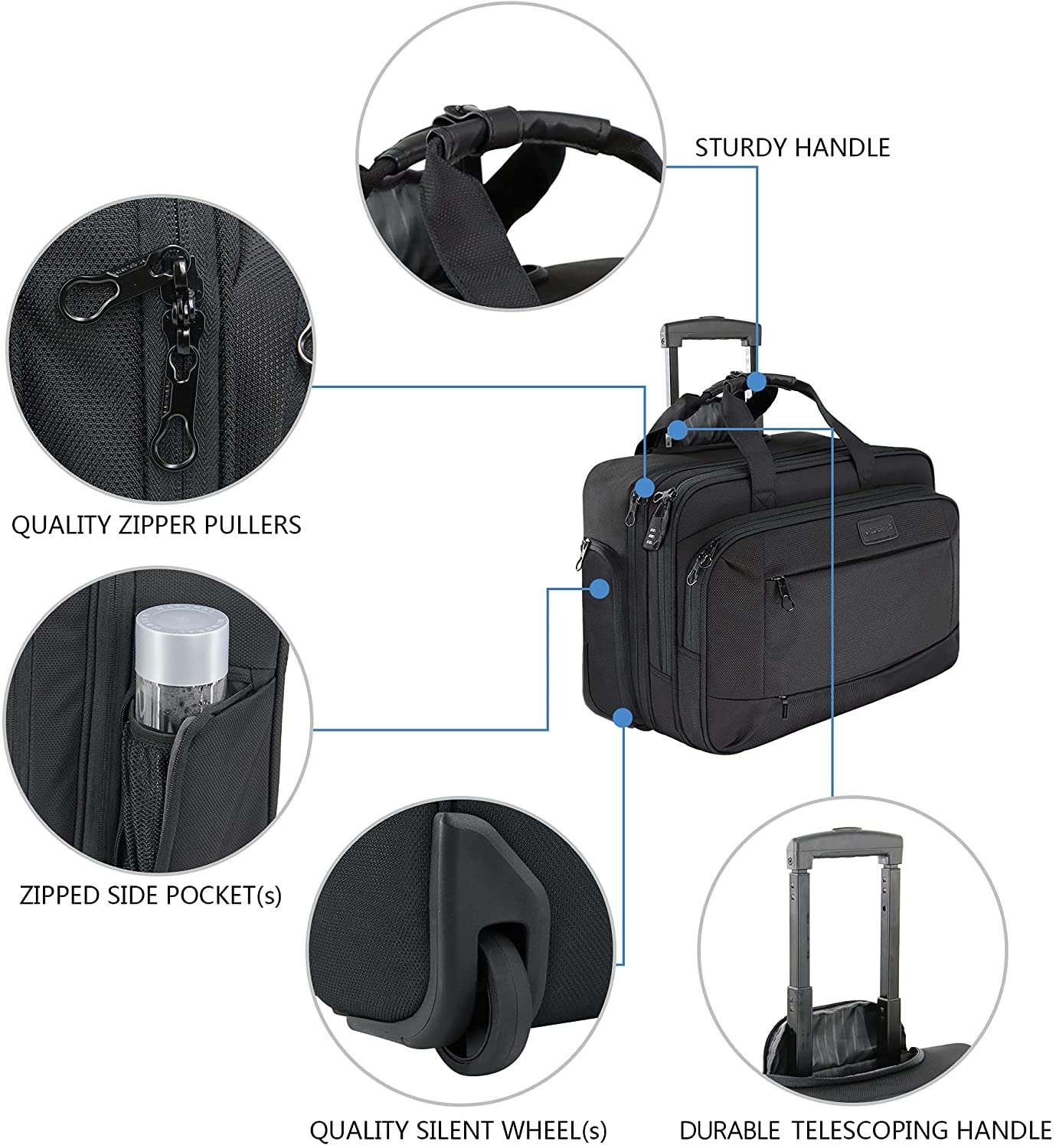 KROSER 17.3" Rolling Laptop Bag - Image 5