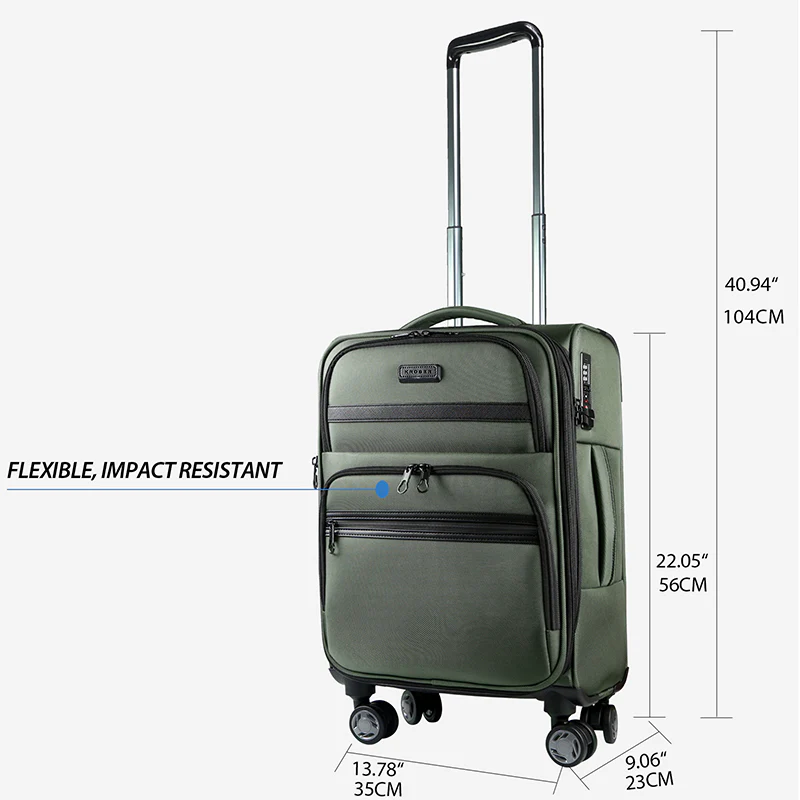KROSER 20" Softside Expandable Carry-On Luggage with USB & TSA Lock - Image 2