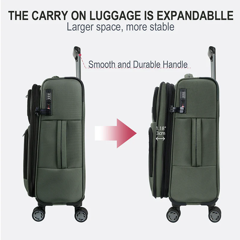 KROSER 20" Softside Expandable Carry-On Luggage with USB & TSA Lock - Image 3