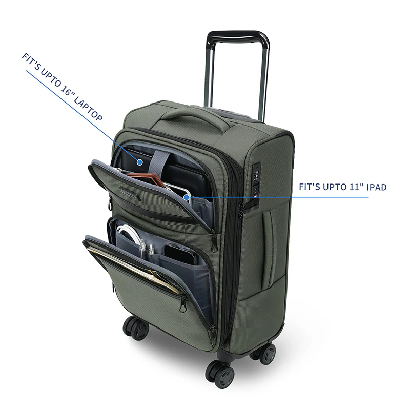 KROSER 20" Softside Expandable Carry-On Luggage with USB & TSA Lock - Image 4