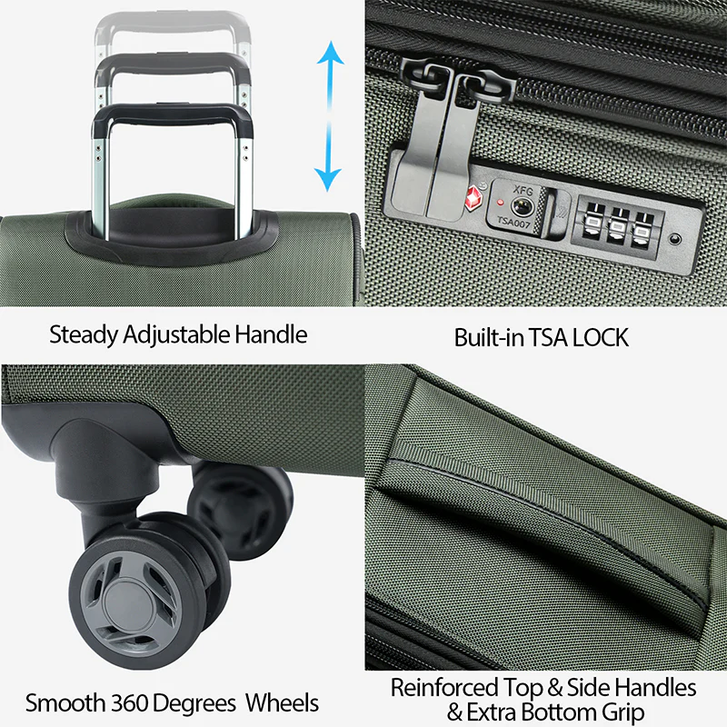 KROSER 20" Softside Expandable Carry-On Luggage with USB & TSA Lock - Image 5