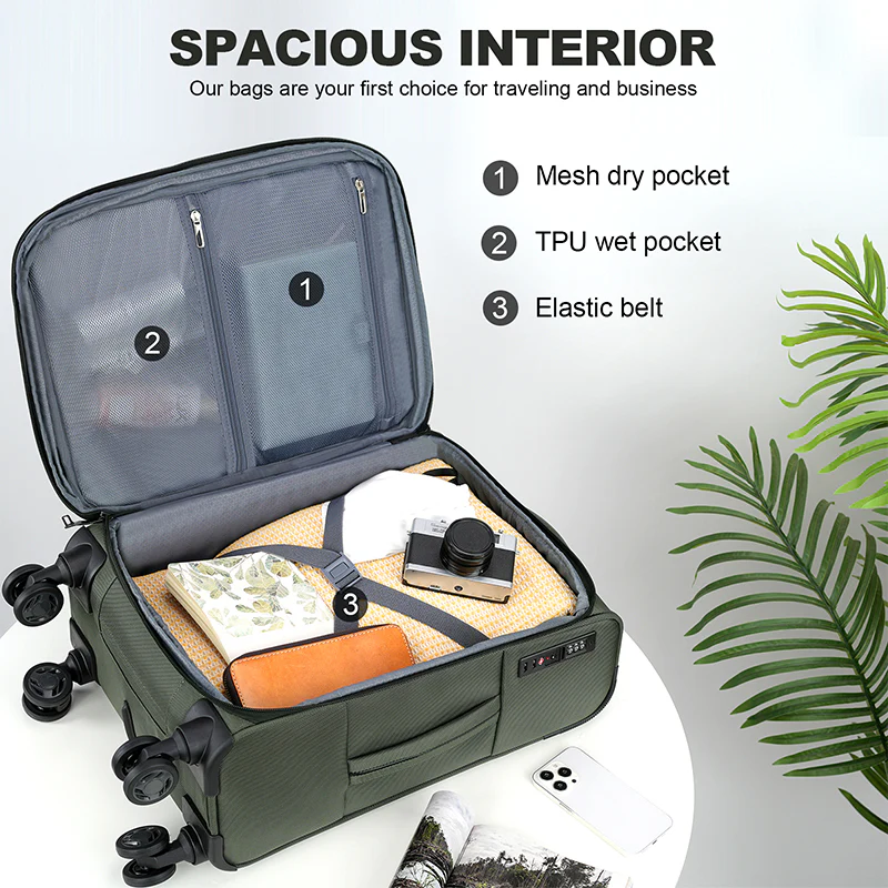 KROSER 20" Softside Expandable Carry-On Luggage with USB & TSA Lock - Image 6