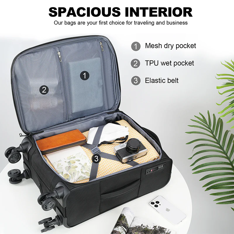 KROSER 20" Softside Expandable Carry-On Luggage with USB & TSA Lock - Image 7