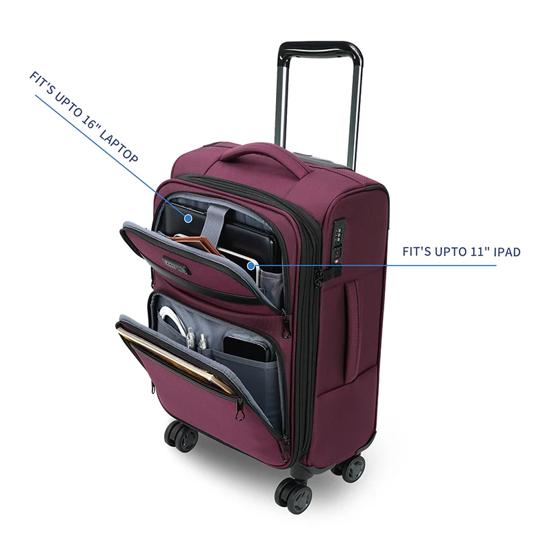KROSER 20" Softside Expandable Carry-On Luggage with USB & TSA Lock - Image 4